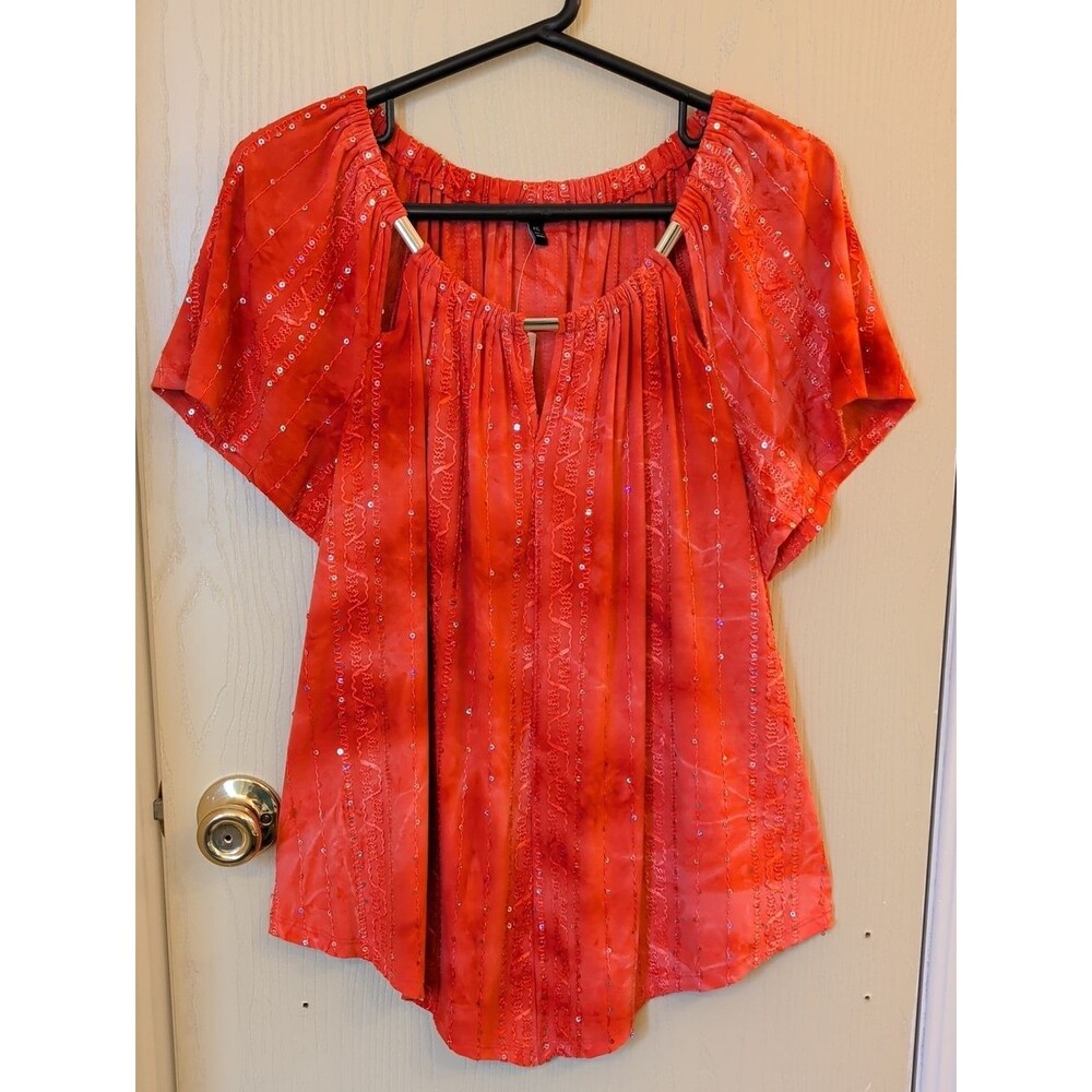 Sami & Jo Red Embellished Peasant Blouse NWT – Petite XL